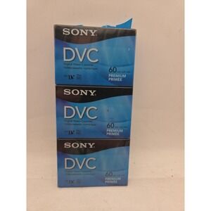 Sony DVC Mini DV 60 Min LP 90 Sealed Blank Tapes Premium 3-Pack New DVM60PRR/3
